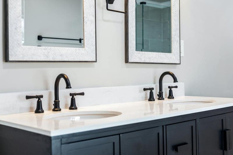 Renovated bathroom with tile and new fixtures